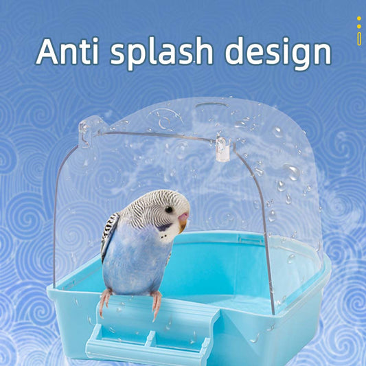 New Bird Bath Cube Hanging Parrots Pet Bathtub Shower