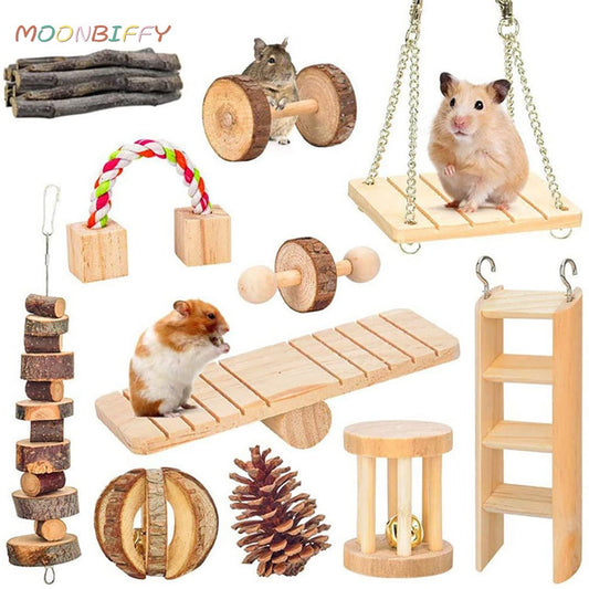 Cute Natural Pine Wood Rabbit Toys