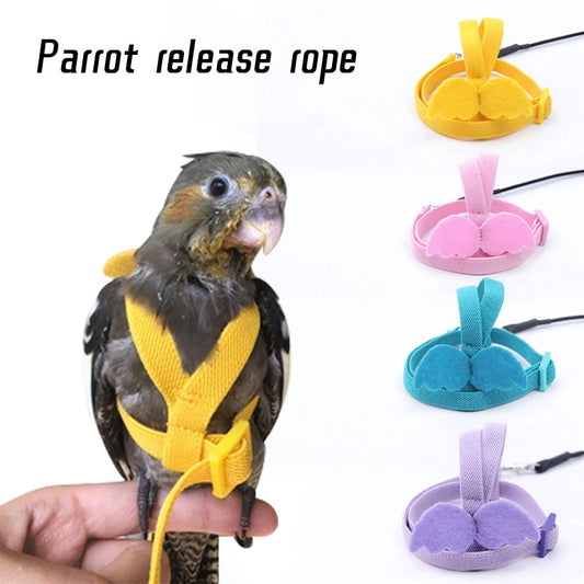 Adjustable Parrot Bird Harness Leash Set