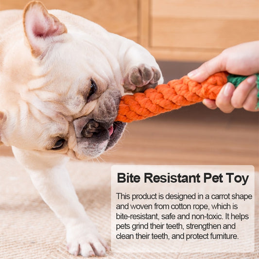 1PC Dog Toy Carrot Knot Rope Ball