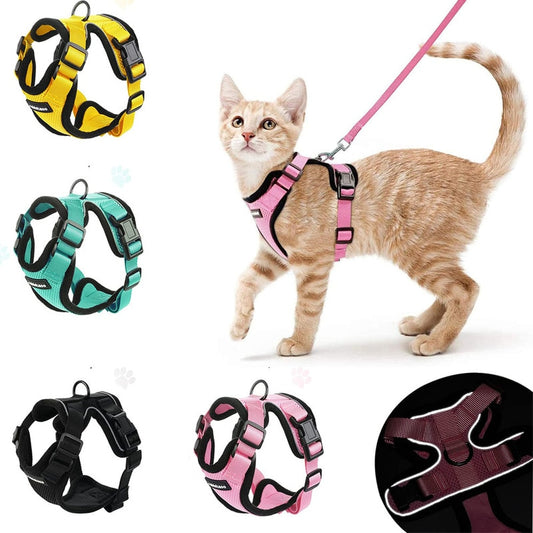 YOKEE Soft Mesh Small Cat Harness and Leash Set