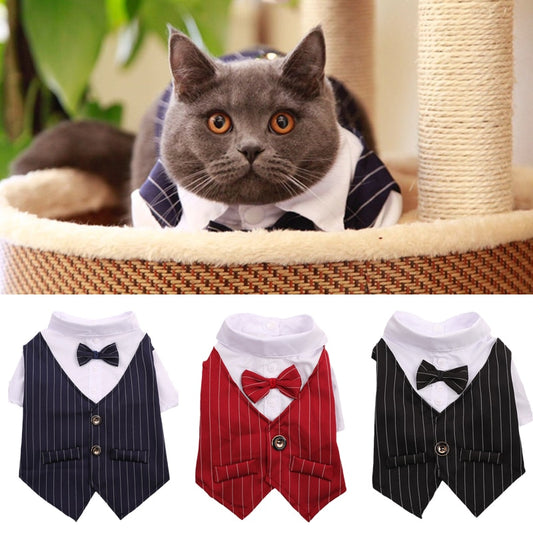 Handsome Cat Dog Party Suit Clothing Solid Fashion Pet Jacket
