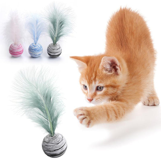 Cat Toy Ball Feather Funny Cat Toy