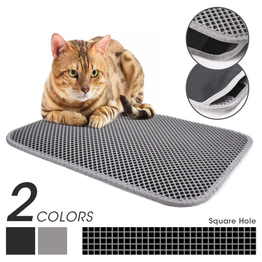 Pet Cat Litter Mat Double Layer Trapping Pets Waterproof Litter Cat Bed