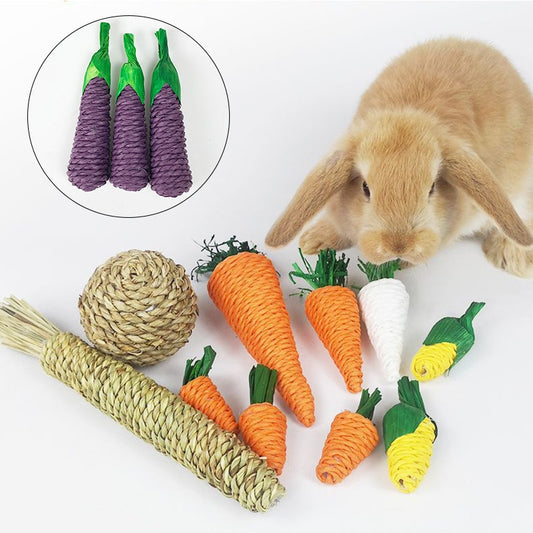Bite Toys Pet Tooth Cleaning Straw Radish Toys