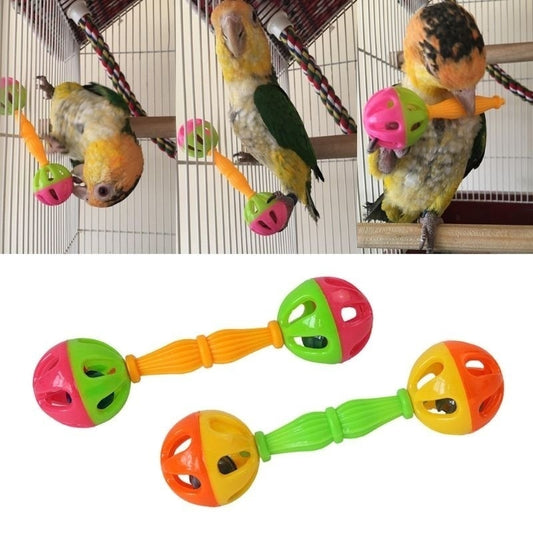 2pcs Parrot double headed bell toy