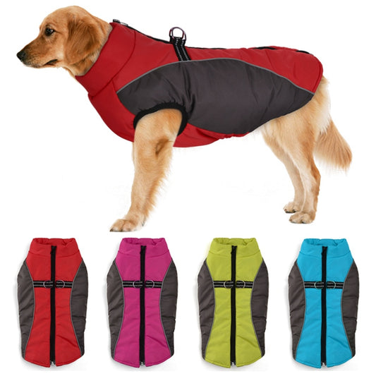 Reflective Dog Winter Coat Windproof Warm Winter Dog Jacket Comfortable Dog Apparel for Cold Weather Zip Up Vest for Large Dogs