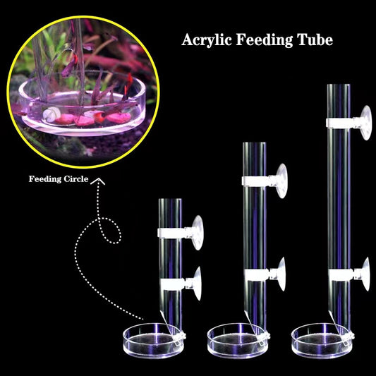 1Pcs Acrylic Aquarium Feeder Tube Dish Transparent Fish Tank