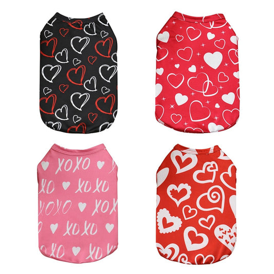 Dog T-Shirts Love Hearts Dogs Clothes