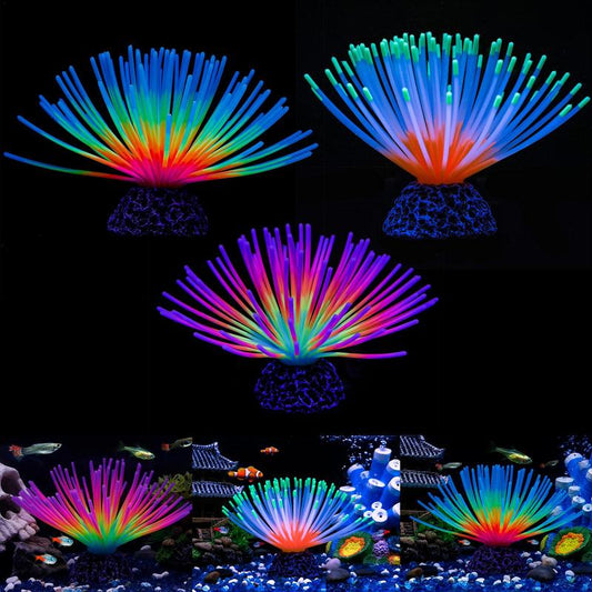 Artificial Plants Imitative Iridescent Silicone Sea Urchin Ball For Fish Tank