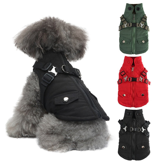 Pet Dog Jacket with Harness Winter Pet Dog Coat