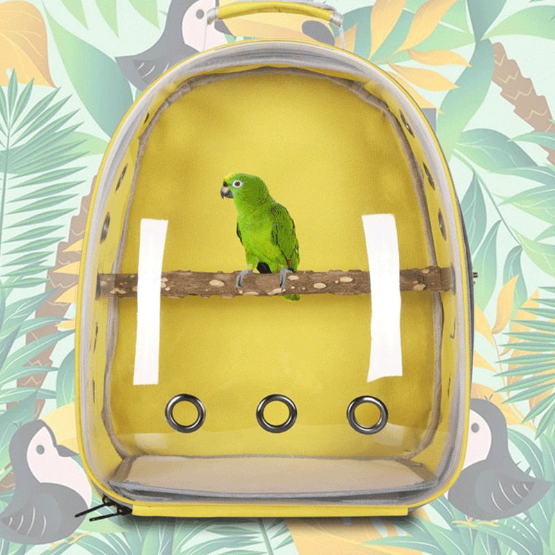 Carrier Bag Parrot Backpack with Feeder Cups