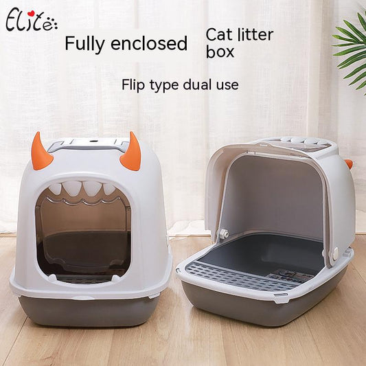 Small Monster Litter Box Clamshell Type Cat Toilet