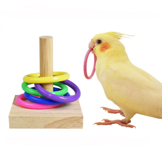 Bird Training Toys Set Wooden Block Puzzle Toys