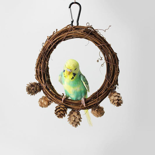 Birds Toys Natural Wooden Parrots Swing Toy