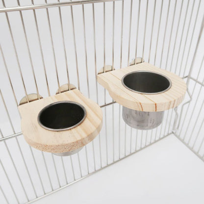 Bird Feeding Cups with Clamp Parrot Cage Hanging Food