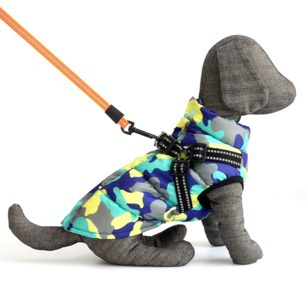 Camouflage Pet Dog Jacket With Harness