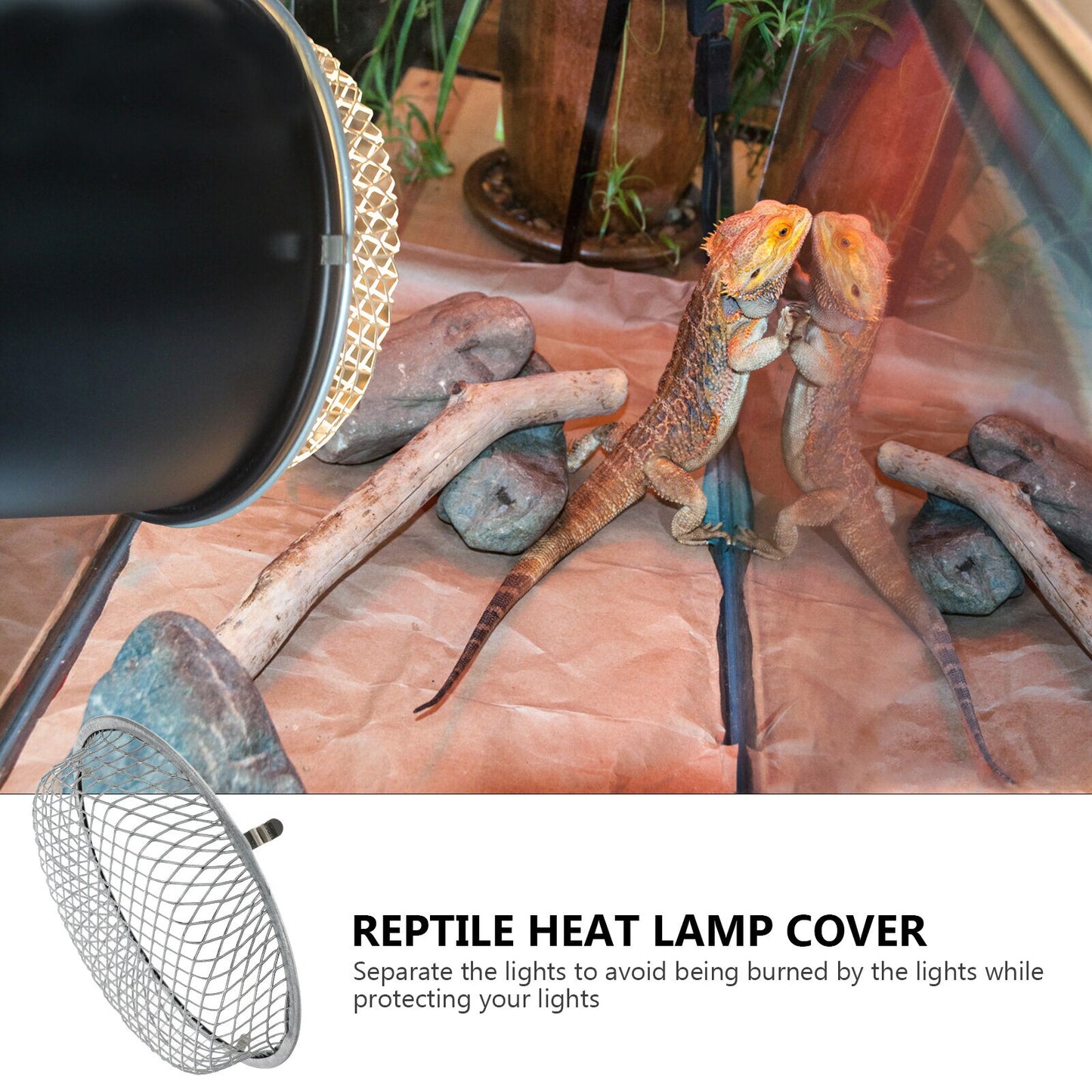Grille Lamp Mesh Cover Anti-Scald Lampshade Terrarium