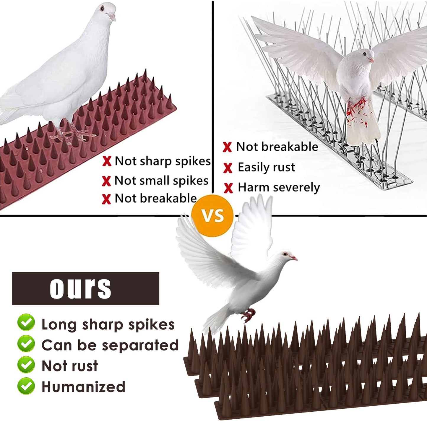 Bird Spikes Outdoor Plastic Security Fence