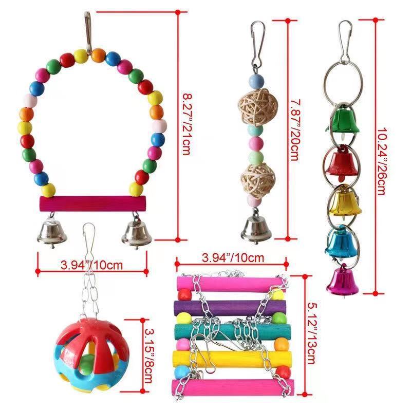 Combination Bird Toys Set Swing Chewing Training Toys
