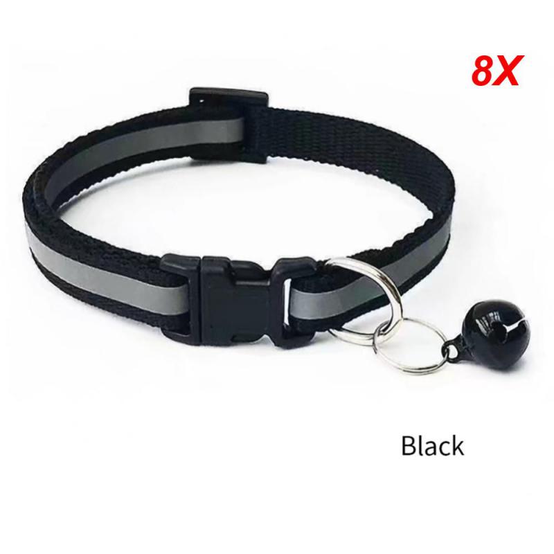 Pet Collar With Bell Colorful Reflective Patch Dog Puppy Cat Accessories