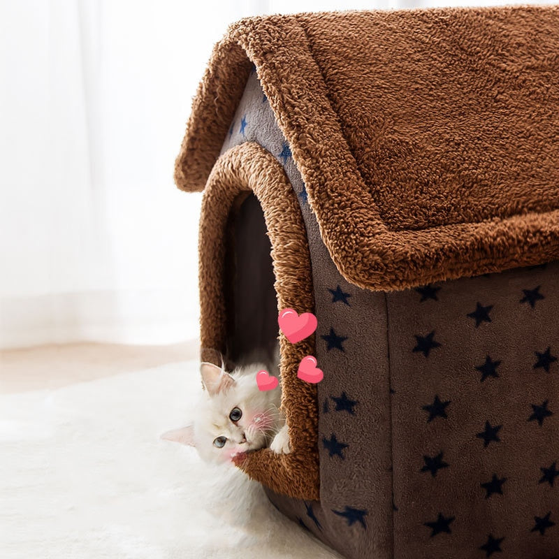 Foldable Cat House Winter Warm Chihuahua Cave