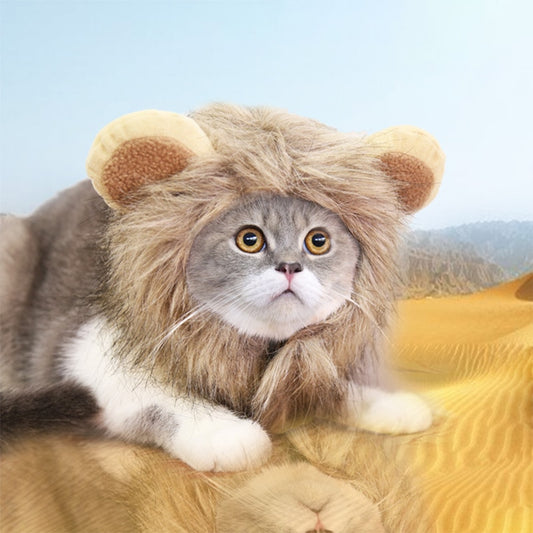 Funny Pet Clothes Cute Cat Wig Lion Mane Costume