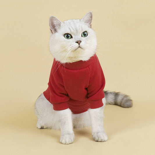 Pet Clothes Cat Bodysuit Solid Colour Autumn and Winter