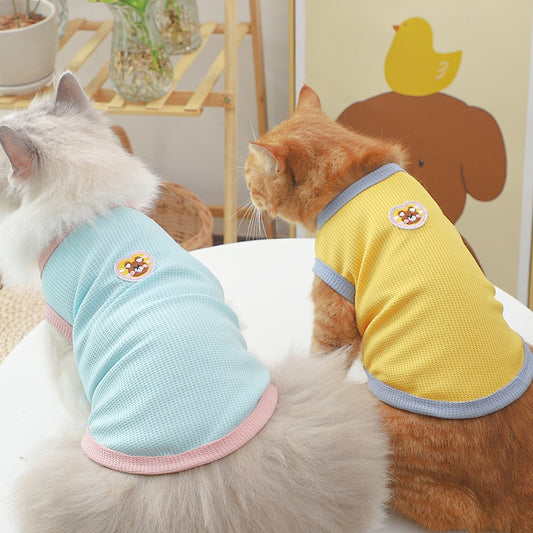 Cute Bear Print Cat Vest Summer Thin Cat Clothes