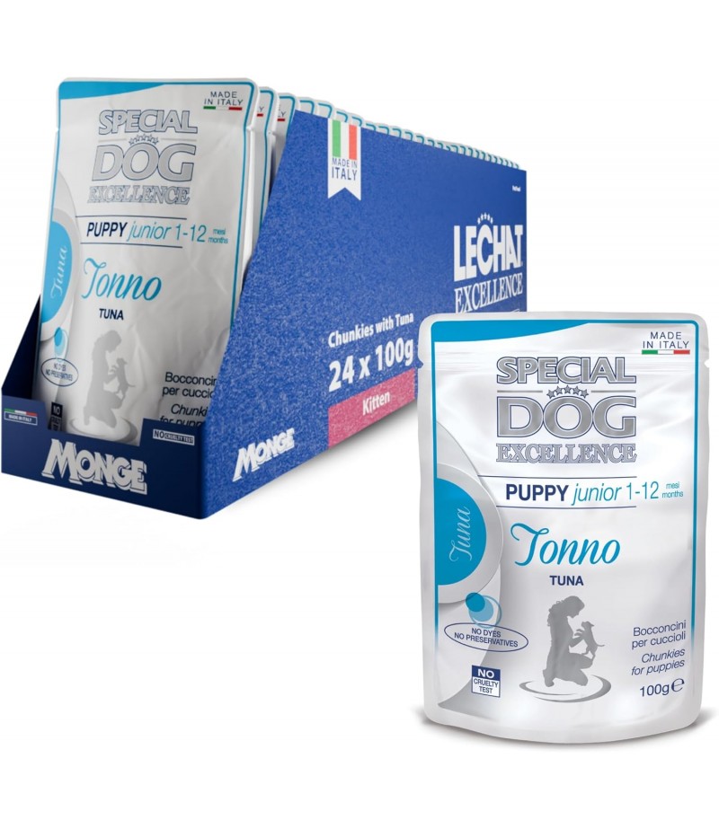 Special Dog Excellence by Monge | Puppy & Junior Dog Wet Food with Tuna 