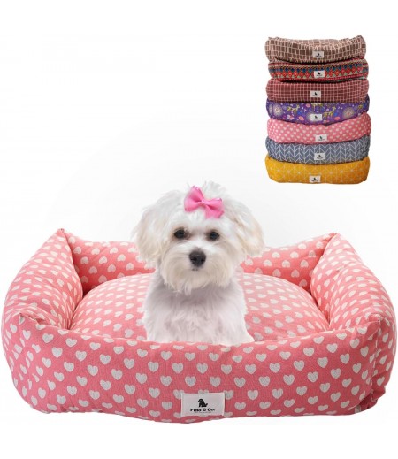  Fido And Co & Co. Dog Bed - Small & Medium Dogs - Extra Soft & Comfortable 100% Linen