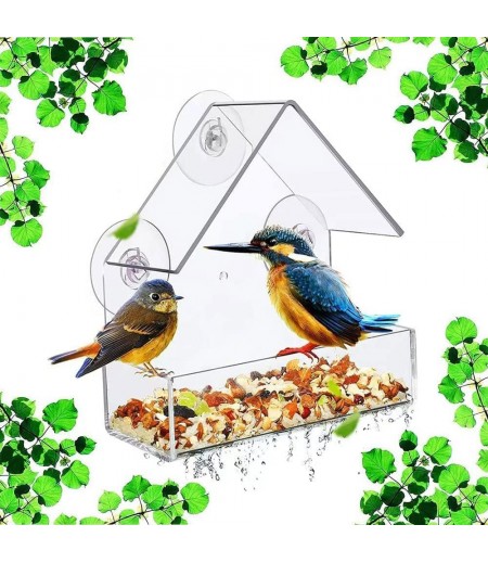 Erweicet Bird Feeder Birds House for Outdoor, Window Bird Feeder with Strong Suction Cups for Wild Birds, Cardinal, Bluebird