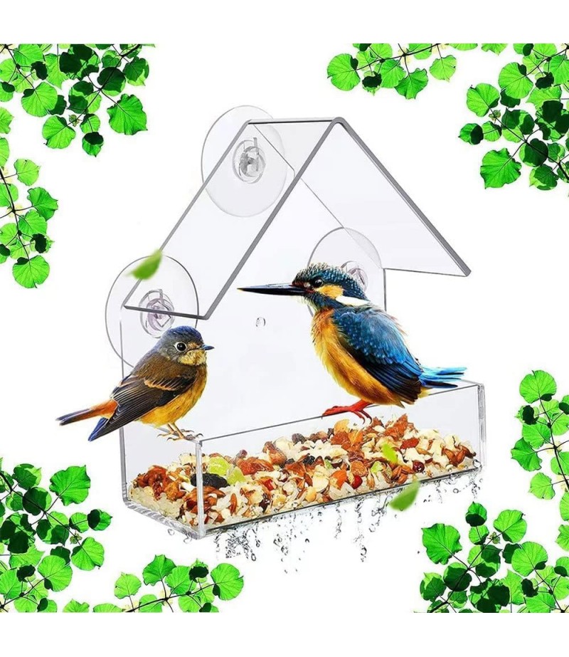 Erweicet Bird Feeder Birds House for Outdoor, Window Bird Feeder with Strong Suction Cups for Wild Birds, Cardinal, Bluebird