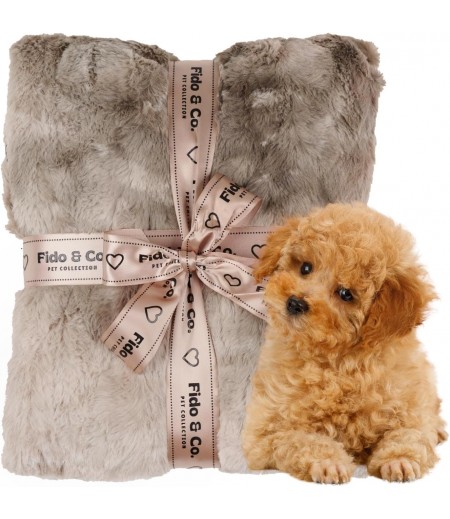 Fido And Co & - Waterproof Extra Large (152x127 cm) Luxury Pet Blanket Grey Faux Fur XL Dog Bed uches Car Seat Sofa Protection Cat Dog Beds Pet Supplies Accessories Washable Puppy Crate Furniture ver