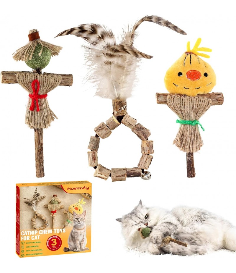 Silvervine Sticks Cat Toys, Catnip Chew Toys for Cats, Catnip Kittens Chew Toys Teeth Cleaning, Matatabi Dental Care Cat Treat Edible Kitty Lick Toys